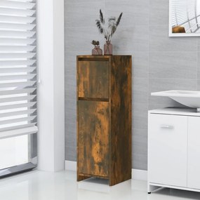Armadietto Bagno Rovere Fumo 30x30x95 Cm İn Legno Multistrato /