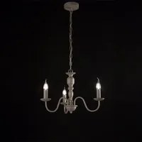 Lampadario In Metallo Provenzale Ducale Tortora 3 Luci E14