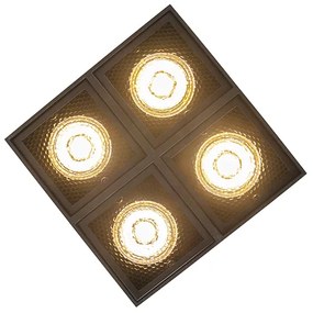 Faretto di design nero 4 luci - Qubo Honey