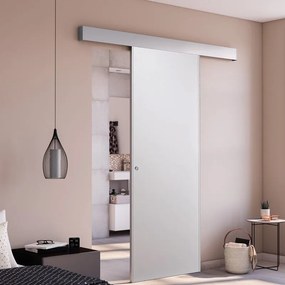 Porta scorrevole reversibile Altair in mdf bianco, L 60 x H 210 cm, con binario Silver