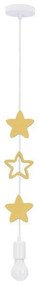 Lampadario a sospensione per bambini STARS 1xE27/20W/230V giallo/bianco