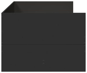 Divano letto con cassetti nero 100x200 cm in legno multistrato