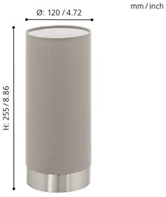 Eglo 95122 - Lampada da tavolo dimmerabile PASTERI 1xE27/40W/230V