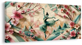 Quadro su tela – Ballerina astratta tra i fiori