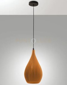 Lisa sospensione senape 1 luce attacco e27 in metallo e plastica ri...