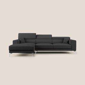 Blade Divano moderno angolare con poggiatesta reclinabili in tessuto impermeabile simil-cotone T13