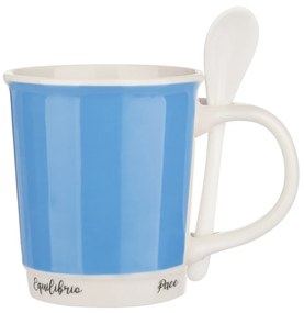 Mug blu 400 ml con cucchiaino