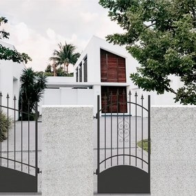 Cancello manuale battente Marmolada in ferro, apertura a sinistra, L 104.5, H 180-195 cm, di colore nero