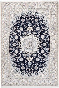 Nain Tappeto persiano 230x160 Blu (Iran) Annodato A Mano