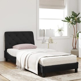 Letto con materasso nero 90x190 cm in velluto