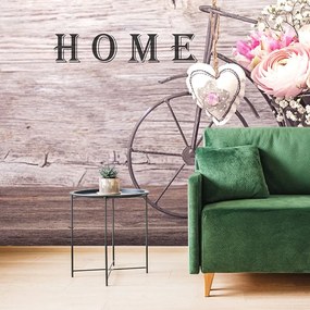 Carta da parati – Fiori in vaso vintage con scritta