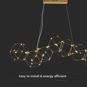 Lampadario LED a sospensione con filo LED/28W/230V 3000K oro