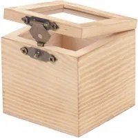 Set 10 Scatole a Cubo con Chiusura in Legno H 6 cm