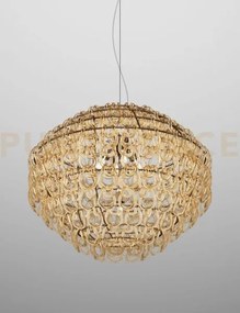 Giogali sospensione 85 cristallo ambra e bronzo opaco 5 luci attacc...