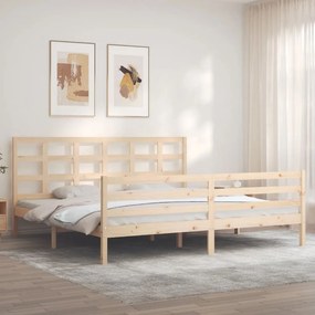 Giroletto Con Testiera 200x200 Cm İn Legno Massello /