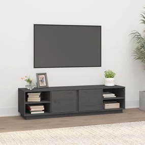 Mobile porta tv grigio 156x40x40 cm in legno massello di pino
