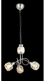 Globo 54356-3H - Lampadario a catena KRIS 3xE14/40W/230V + LED/5W