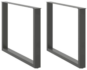 Gambe Tavolo Pranzo A U 2 Pz Antracite 100x(72-73)cm İn Acciaio /