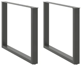 Gambe Tavolo Pranzo A U 2 Pz Antracite 100x(72-73)cm İn Acciaio /