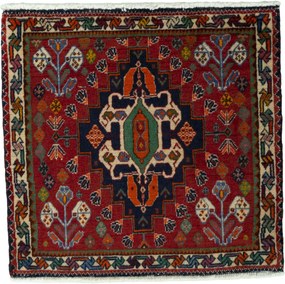 Shiraz Tappeto persiano 60 x 60 Rosso (Iran) Annodato A Mano