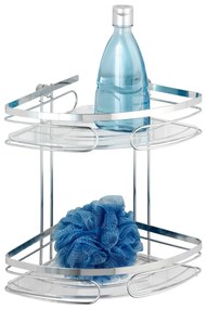 Mensola da bagno da parete e angolare argentata in acciaio inox Premium – Wenko