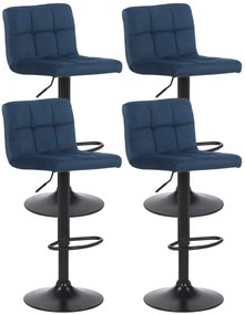 Set 4 Sgabelli Da Bar Feni İn Velluto - Lusso E Comfort Per İl Tuo Spazio Bar / Blau