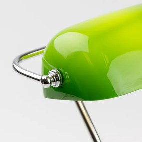 Brilagi - Lampada da tavolo BANK OFFICE 1xE27/60W/230V cromo lucido/verde