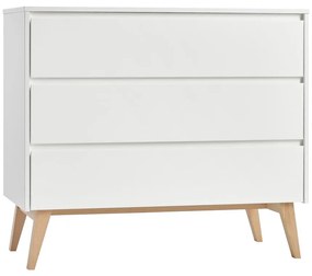 Cassettiera per bambini bianca , 100 x 92 cm Swing - Pinio