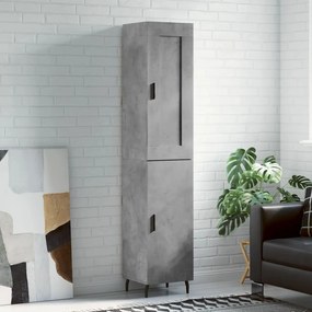 Credenza Grigio Cemento 34,5x34x180 Cm İn Legno Multistrato /