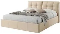 Letto matrimoniale in ecopelle crema c-contenitore 182x216xh.104 cm EFFEZ