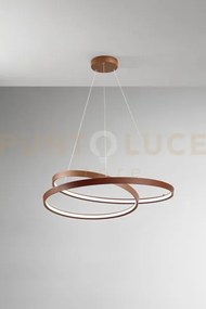 Sospensione in metallo col.cannella ritmo led 55w cct 3000k 4000k 6...