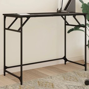Scrivania Nera 100x45x76cm Legno E Acciaio Verniciato A Polvere /