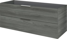 Mobile da bagno sospeso sotto lavabo L 119 x H 48 x P 45 cm grigio, 2 cassetti PELIPAL Madeo