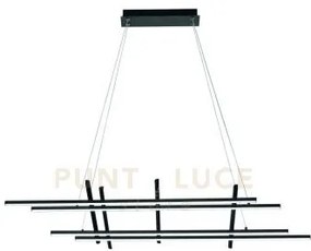 Sospensione movida nera a led 3000k 4163lm, 114w dimmerabile l.125cm