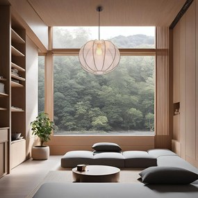 Lampadario bianco con paralume in tessuto ø 52 cm Mellow – Candellux Lighting