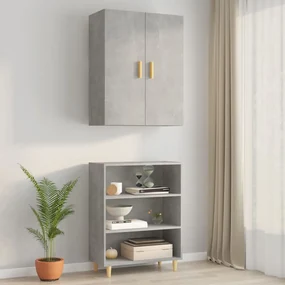 Armadietto pensile a parete grigio cemento 69,5x34x90 cm