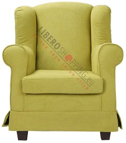 Poltrona imbottita BERGERE in tessuto sfoderabile Lime