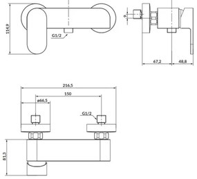 Cersanit S951-324 - Rubinetto doccia CREA nichel