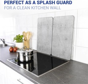 Set di 2 copri stufe in vetro grigio Universal - Wenko