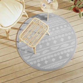Tappeto Da Esterno Arakıl Grigio Ø120 Cm İn Pp /