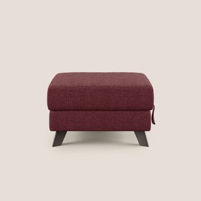Moon Pouf contenitore e piedini alti in tessuto morbido ad intreccio soft-touch impermeabile T06 rosso