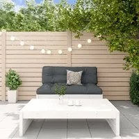 Set Divani da Giardino 2pz con Cuscini in Legno Massello Bianco 3186131