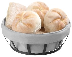 Cestino per il pane nero e grigio con rivestimento in tessuto, ø 22 cm - Hendi