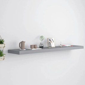 Scaffale A Parete Grigio 120x23,5x3,8 Cm İn Mdf /