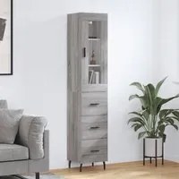 Credenza Grigio Sonoma 34,5x34x180 cm in Legno Multistrato 3199255