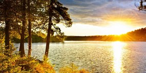 Stampa su tela – Tramonto sul lago