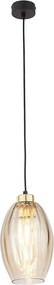 Lampadario LED a cavo SEBO 1xE27/15W/230V nero/beige fumato