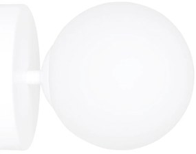Applique A 1 Luce Shiva In Acciaio Bianco E Sfera In Vetro Bianco