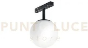 C/sfera d.12cm a led per binario magnetico nero 3000k 624lm 8w