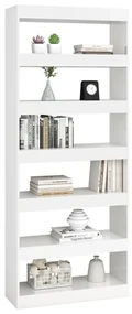 Libreria/divisorio bianco lucido 80x30x198 cm in truciolato